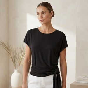 On 34th Macy’s Black Tie-Front Blouse - size xl